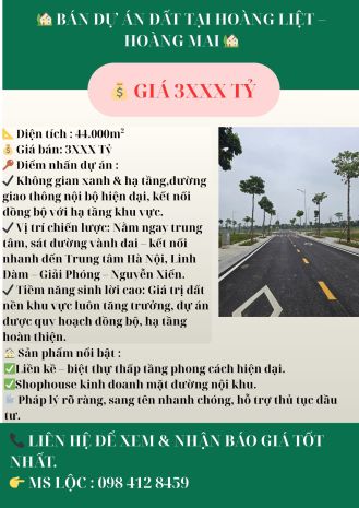 Bán dự án đất tại hoàng liệt  hoàng mai - hà nội 6794084