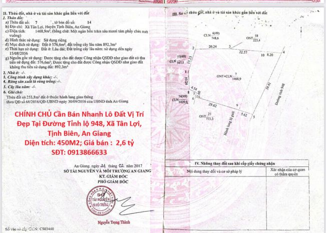 Chính chủ cần bán nhanh lô đất vị trí đẹp tại đường tỉnh lộ 6801761