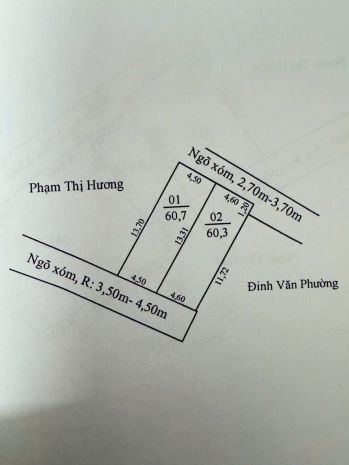 1,07 tỷ 60,7m2 đoan xá 3  đoàn xá  kiến thụy zalo 6803891