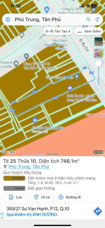 Chính chủ bán mặt tiền âu cơ, phú trung, tân phú. dt: 6807810