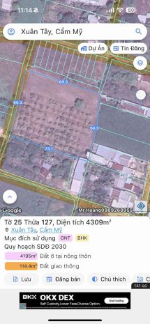 Chính chủ bán 4309m2 đất 2 mặt tiền đường đt 765, xã xuân 6809332