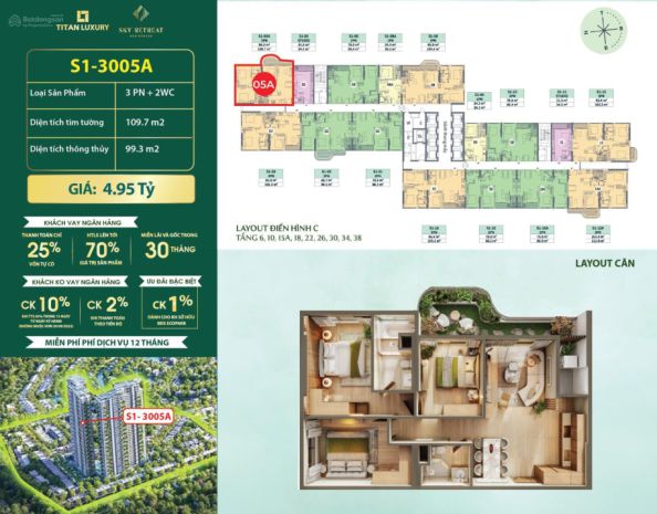 Bán căn hộ 3pn eco long an, căn góc 110m2 giá rẻ nhất thị 6812336