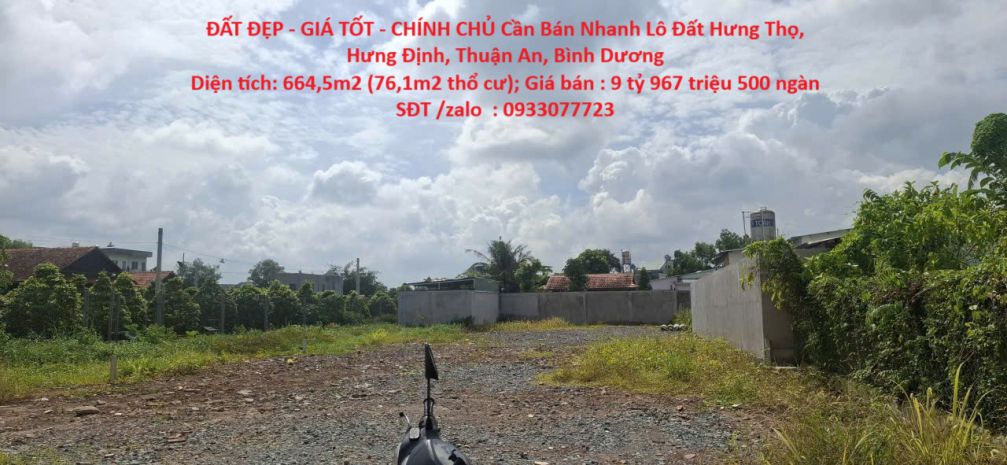 Đất đẹp - giá tốt - chính chủ cần bán nhanh lô đất hưng 6815070