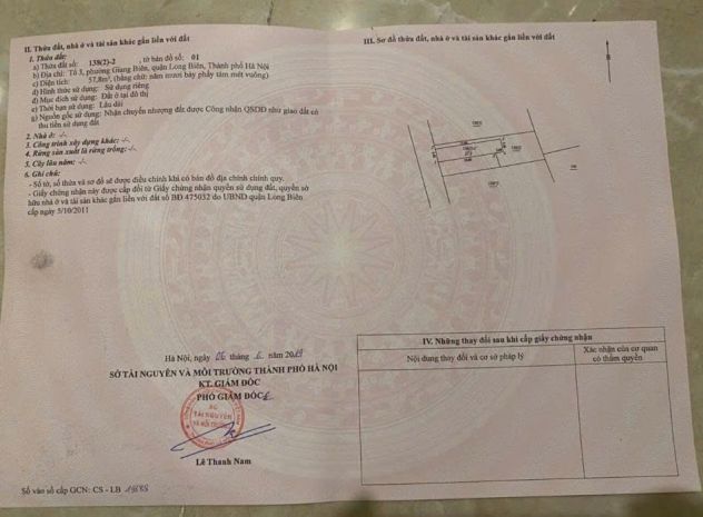 Bán nhà nguyên căn tại giang biên - long biên - hà nội 6822340