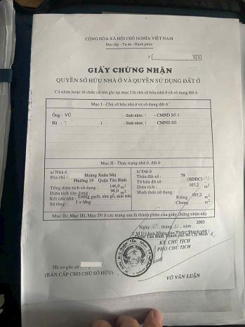 Bán nhà 107m2, 4 tầng  hoàng xuân nhị thông trịnh đình 6823701