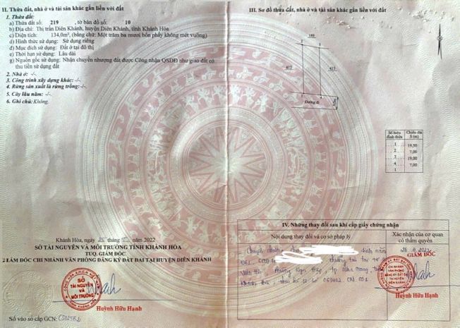 Bán đất full thổ ngay trung tâm thị trấn diên khánh  giá 6824470