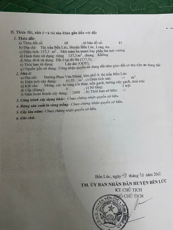 Chính chủ bán nhà mặt tiền phan văn mảnh,  bến lức, long an 6825684
