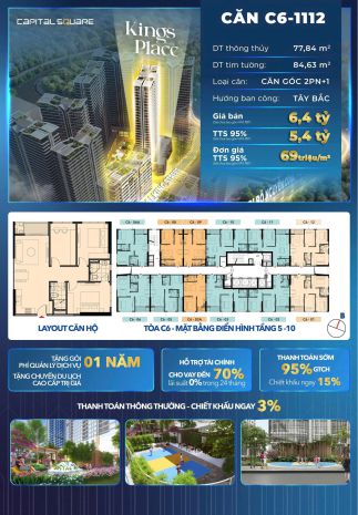 5.4 tỷ sở hữu ngay căn góc 2pn 78m2 siêu vip, view sông 6828424