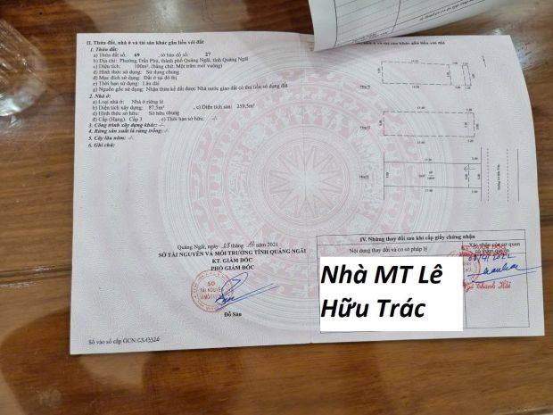 Bán nhà mặt phố lê hữu trác, trần phú, quảng ngãi. dt 6828749