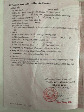 Bán nhà mặt tiền 157b cô bắc, cầu ông lãnh 6830146