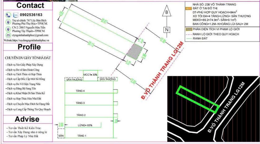 Bán nhà mặt tiền 238 võ thành trang, p.11, quận tân bình 6830956