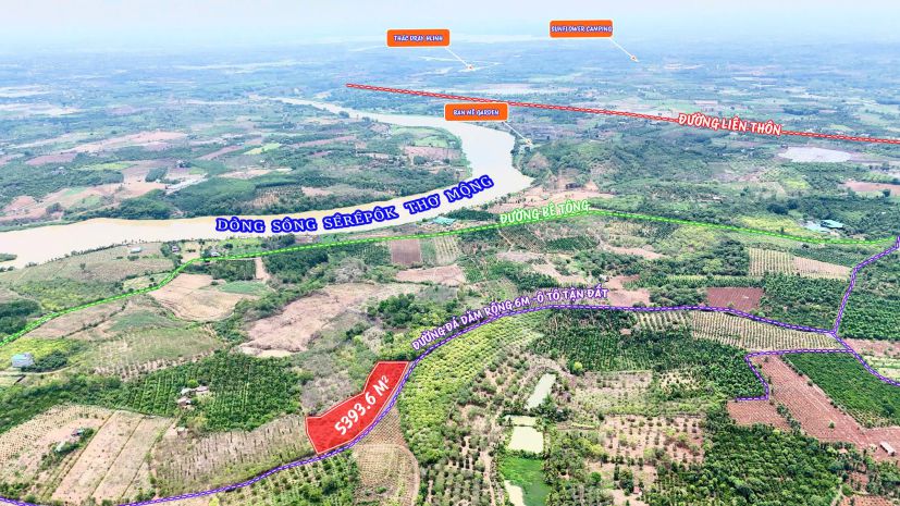 Hòa phú- buôn ma thuột- đắk lắk dt hơn 5 sào view sông 6834004
