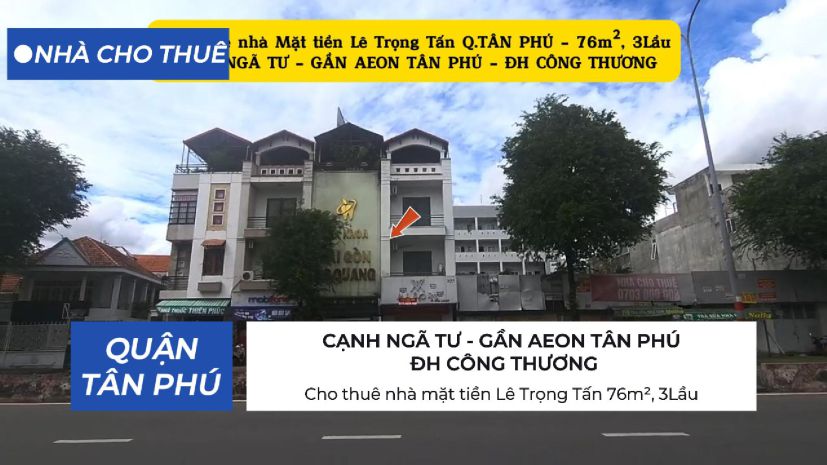 Cho thuê nhà mặt tiền lê trọng tấn 76m², 3lầu - cạnh ngã tư 6835799