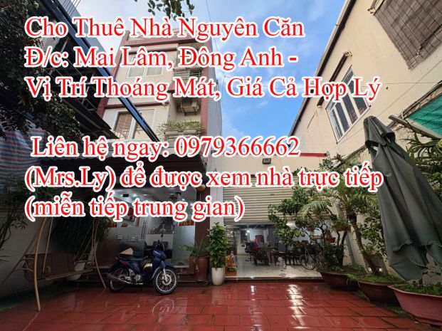 Cho thuê nhà nguyên căn ở mai lâm, đông anh - vị trí thoáng 6846174