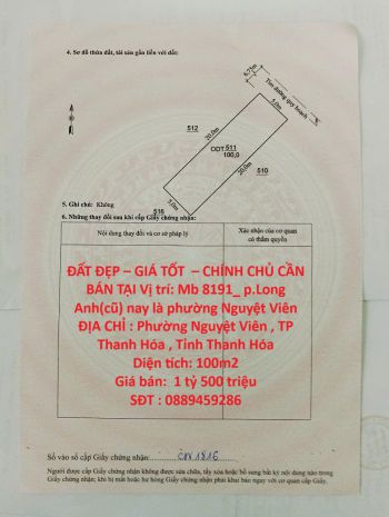 Đất đẹp  giá tốt   chính chủ cần bán tại vị trí: mb 8191_ 6846187