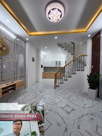 Nhà bà hom. 4.5 x 8m,  4 tầng   đẹp mới xây  gần vx phú lâm 6848053