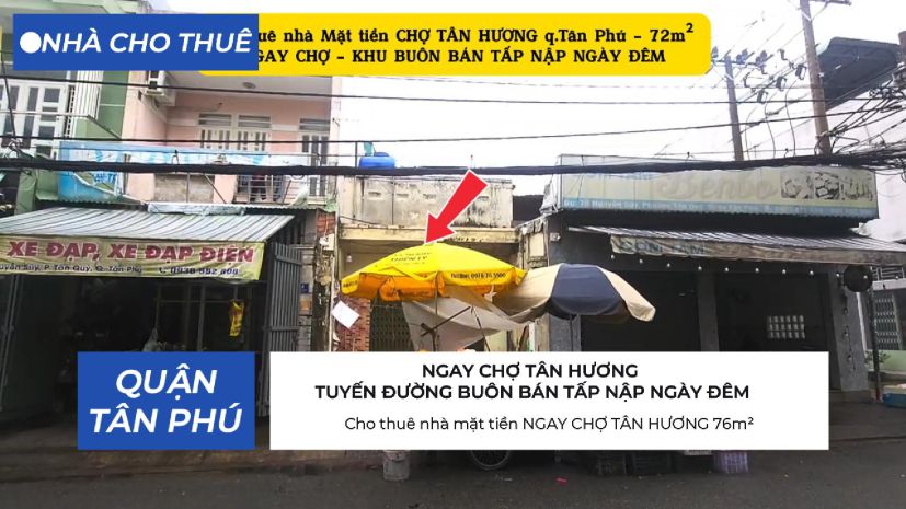 Cho thuê nhà mặt tiền ngay chợ tân hương 76m² 6856246