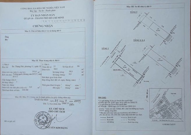 Chính chủ bán mặt tiền 32, p.11, q.10: 3x13m, giá tốt, 6861279