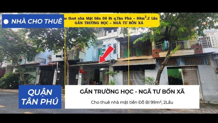 Cho thuê nhà mặt tiền đỗ bí 99m², 2lầu - 17 triệu 6862319