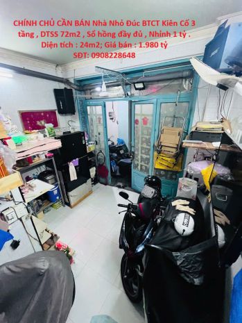 Chính chủ cần bán nhà nhỏ đúc btct kiên cố 3 tầng , dtss 6876452