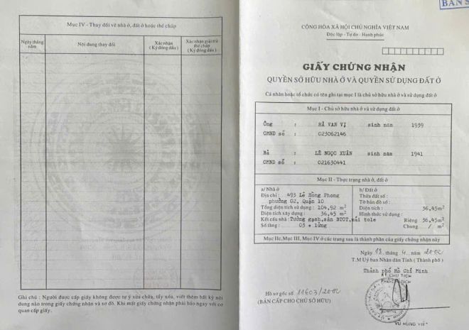 Chính chủ bán mặt tiền lê hồng phong, phường 2, q.10: dt 6881061