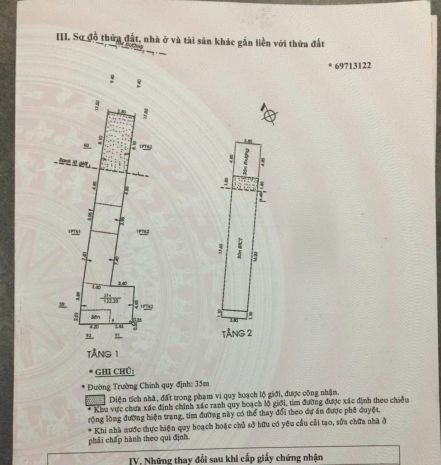 Chính chủ bán mặt tiền trường chinh, p.12, tân bình: 6881117