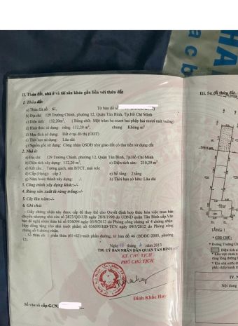 Chính chủ bán mặt tiền trường chinh, p.12, tân bình: 6881118