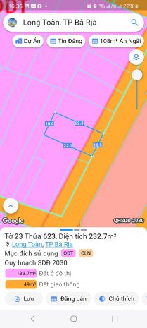 Cần bán lô đất đường phạm văn bạch, p. long toàn, tp. bà 6894382