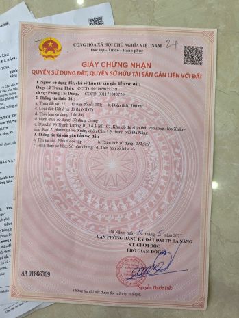 Chính chủ bán nhà 96 thanh lương 10 hoà xuân, cẩm lệ,đà nẵng 6899764