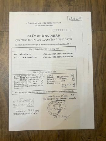 Chính chủ bán hxh âu cơ, phường 9, tân bình: 8.5x24.14m, 6901745