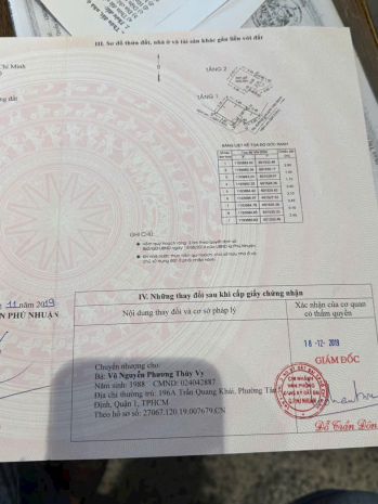 Bán nhà 7219 huỳnh văn bánh p 15 phú nhuận giá : 2,6 tỉ có 6902054