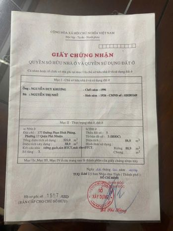 Chính chủ bán mặt tiền phan đình phùng, p.17, phú nhuận: dt 6902642