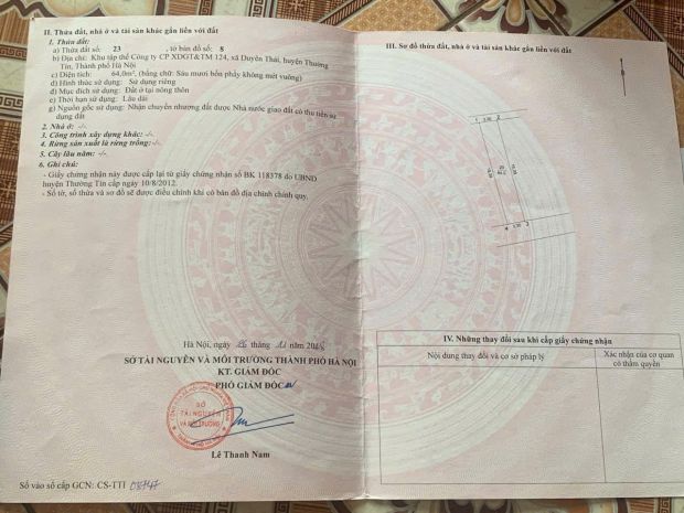 Siêu hiếm - bán đất duyên thái - ngọc hồi -hà nội 6902750