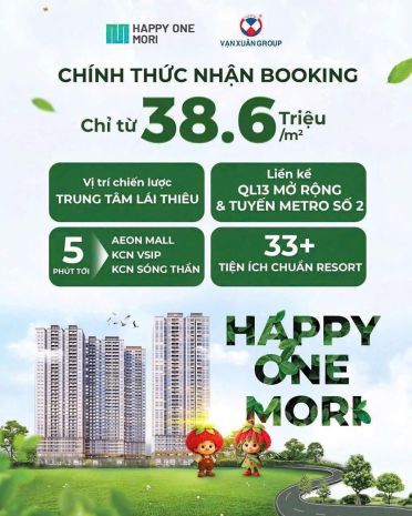 Happy one mori, view sân golf, gần tttm aeon, giá tốt đầu tư 6909928