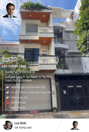 Bán gấp nhà 4x18m, 4 tầng  mặt tiền thành công, p. tân 6912318