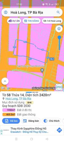 Chủ bán đất mặt tiền đường hương lộ 2 hòa long. nay thuộc p 6913057