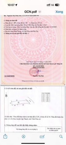 Chính chủ cần bán lô đất cực hiếm tại liễn sơn  lập thạch 6915592