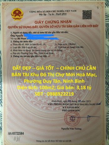 Đất đẹp  giá tốt   chính chủ cần bán tại khu đô thị chợ 6916685