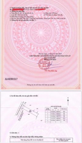 Chinh chu gửi ban lô đât mt dân 5m ,phường khánh hậu, tinh 6927285