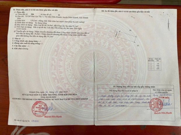 Bán đất tặng bản thiết kế đã có móng sẫn thị trấn diên khánh 6933427