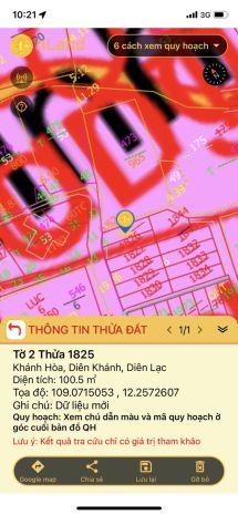 Bán đất 100 m2 thổ cư đường 7m, gần chợ diên lạc, diên khánh 6934366