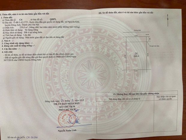 B.á.n 250m đất biệt thự kđt nguyên khê giá chỉ hơn 6946127
