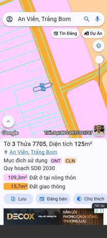 * bán đất trung tâm an viễn  vị trí đẹp, đường rộng, kinh 6946228