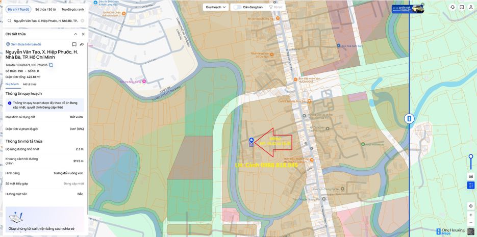 Bán đất phố nguyễn văn tạo, hiệp phước, nhà bè, thành phố 6950222