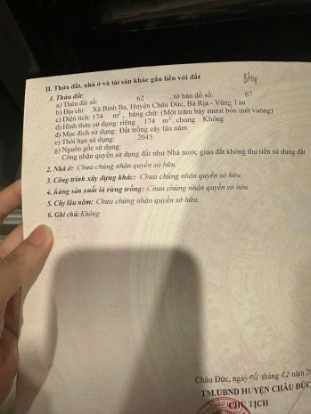 Chủ bán 174mv cln bình ba gần hồ đá đen 6961728