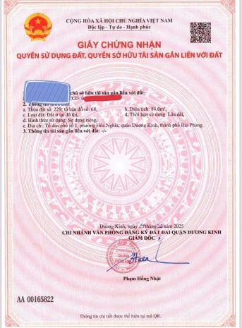 Bán lô đất tuyến 2 hòa nghĩa  gần vinhomes dương kinh 6965730