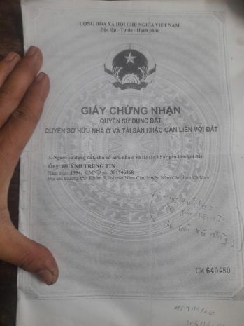 Cần  bán nhà đất chính chủ  thị trấn năm căn,tỉnh  cà mau 6969837