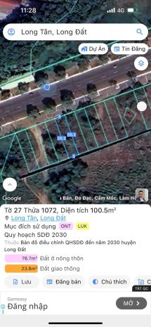 Bán lô đất mặt tiền tỉnh lộ 52  xã đất đỏ long tân 6974910