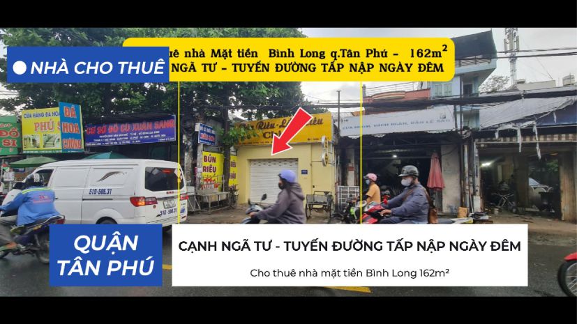 Cho thuê nhà mặt tiền bình long 162m²- cạnh ngã tư 6987128
