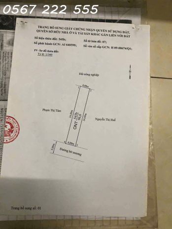 Lô đất 96m² mặt đường mương tân phong  giá chỉ 1,6x tỷ 6987322